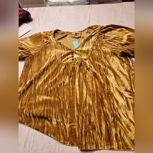 Maurices Velvet Gold Boho Women's Top Small NWT